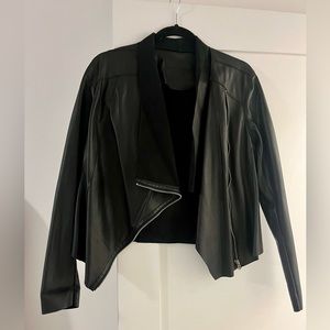 BlankNYC Faux Vegan Leather Waterfall
Asymmetrical Zip Motorcycle Jacket Coat